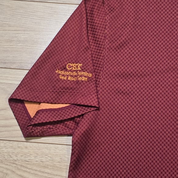 Vtg Nike Golf Polo Short Sleeve Shirt Patterned Burgundy Men's 2XL CSX Embroider - Picture 10 of 10